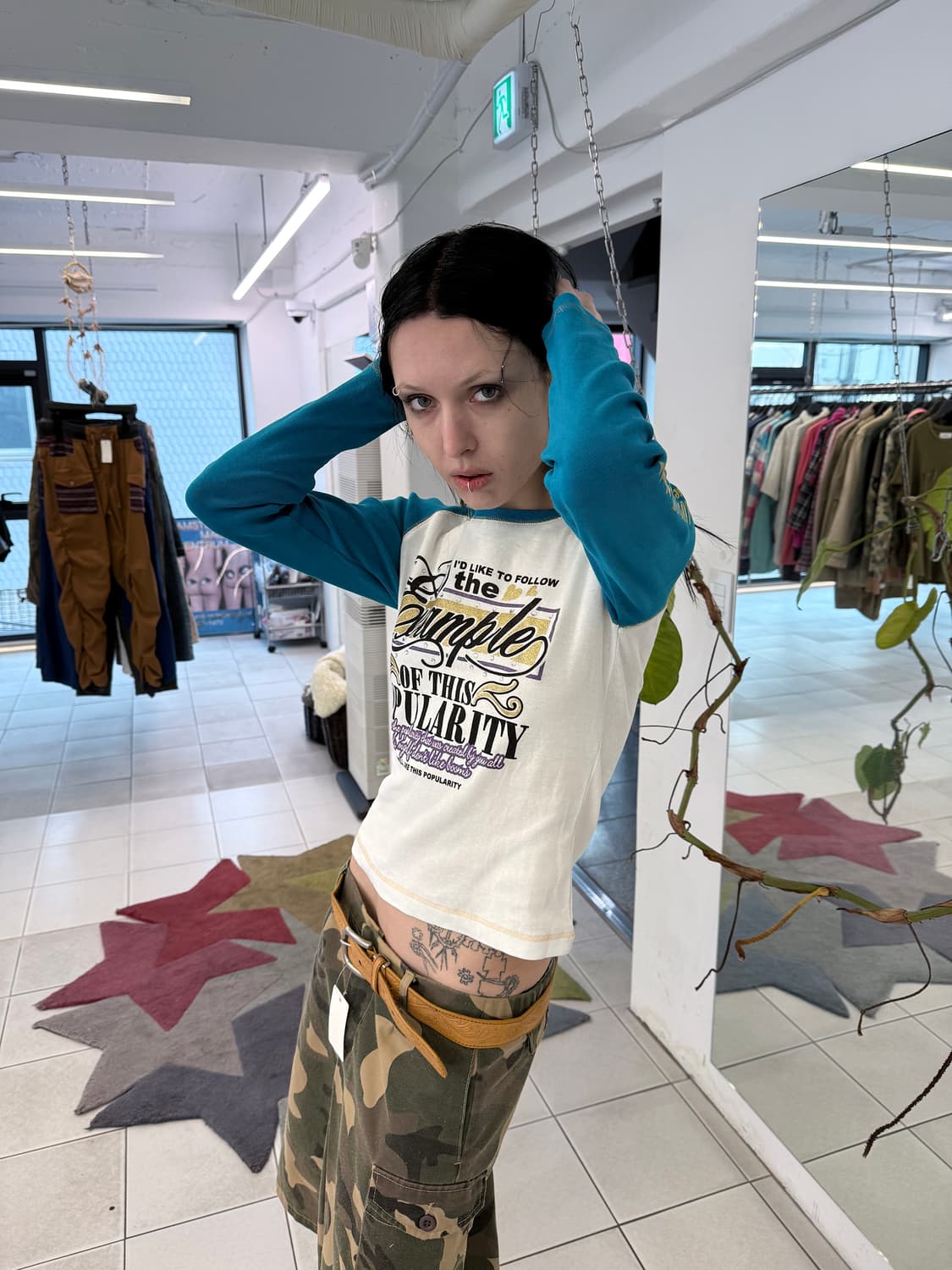 glitter cubic print raglan t-shirt 상품이미지3