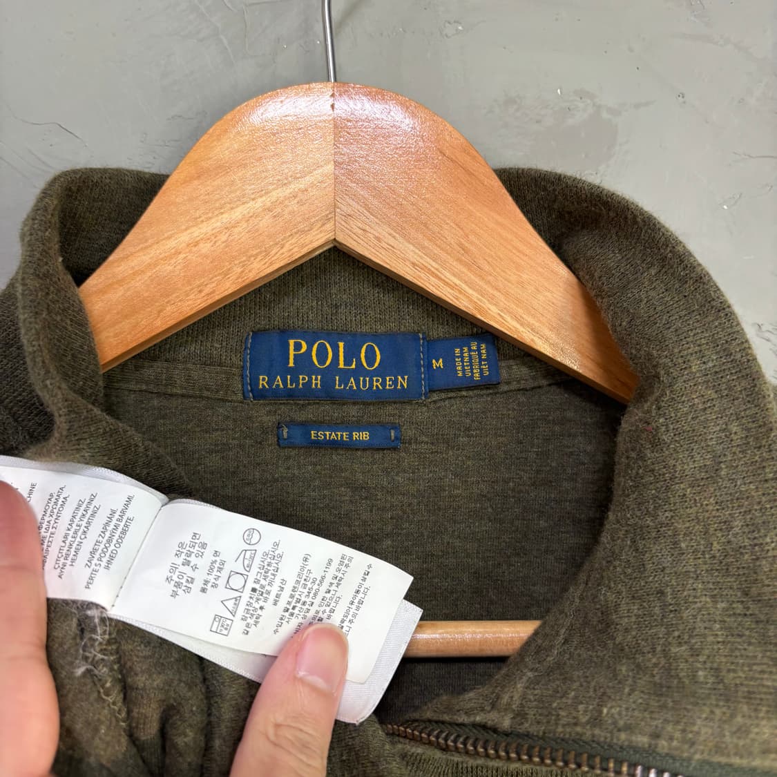 폴로 랄프로렌 니트 반집업 카키 상품이미지3