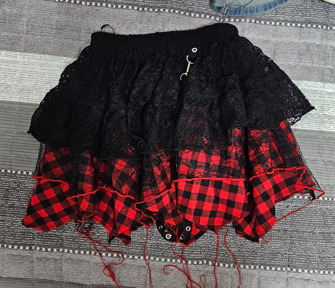 다크 인 러브 Dark In Love 체크스커트 펑크룩 고스펑크 상품이미지1