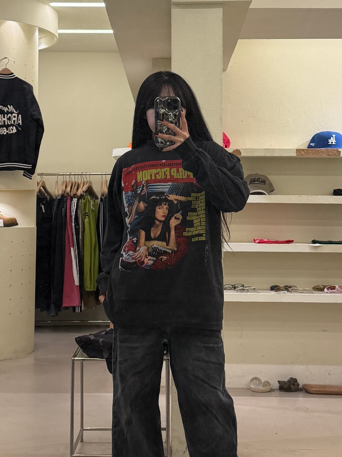 빈티지 펄프 픽션 포스터 프린팅 롱슬리브 U1380 상품이미지1