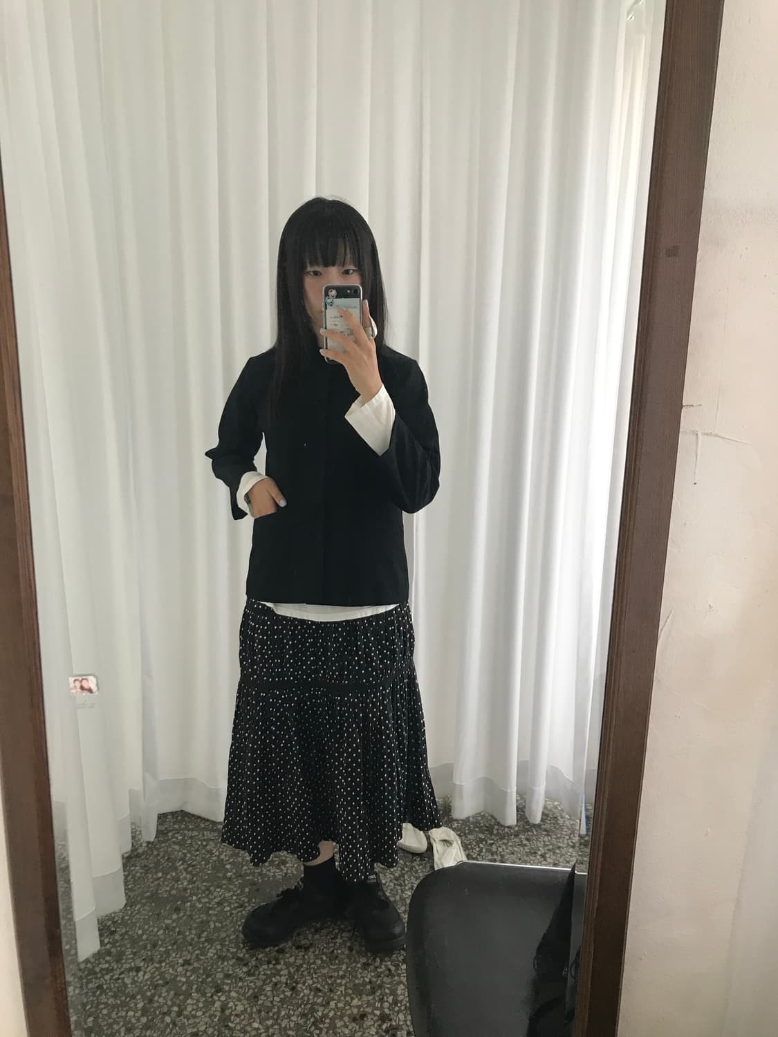 트리콧 꼼데가르송 도트 플리츠 스커트 상품이미지10