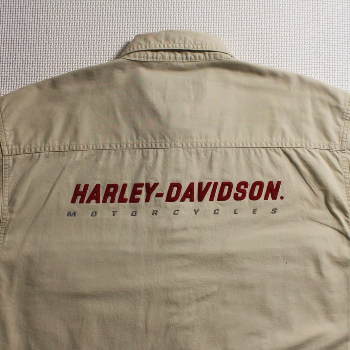 90's Harley-Davidson 할리 데이비슨 베이지 워크셔츠 상품이미지2