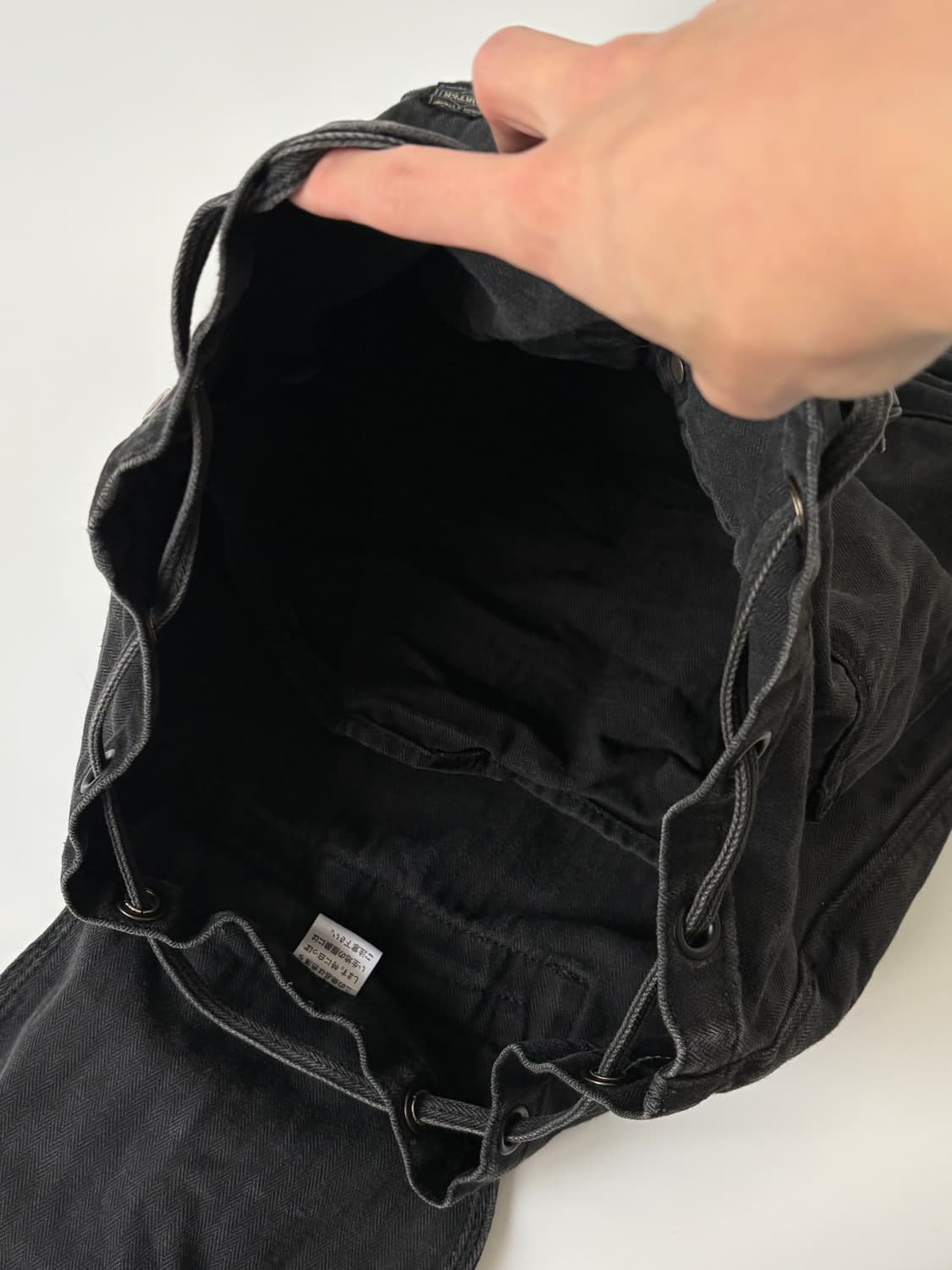 Twill Cotton Rucksack (Black) 상품이미지8