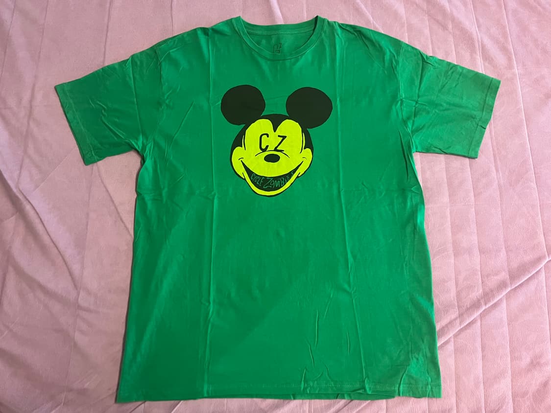 사이클좀비 미키마우스 그린 티셔츠 XL 모터사이클 서핑 스케이트 상품이미지2