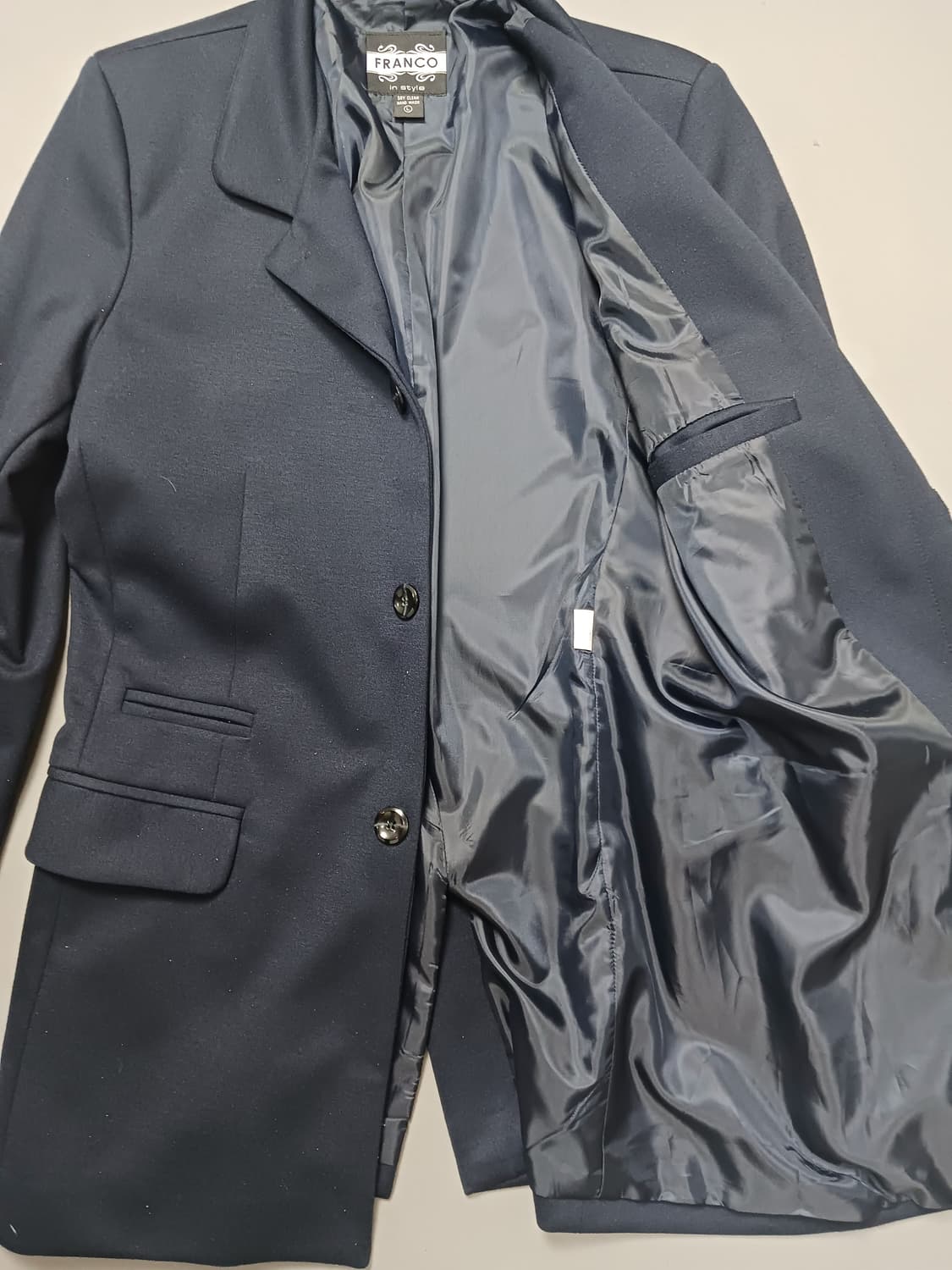 [L] 프랑코 롱 슬림 블레이저 자켓 네이비 상품이미지5