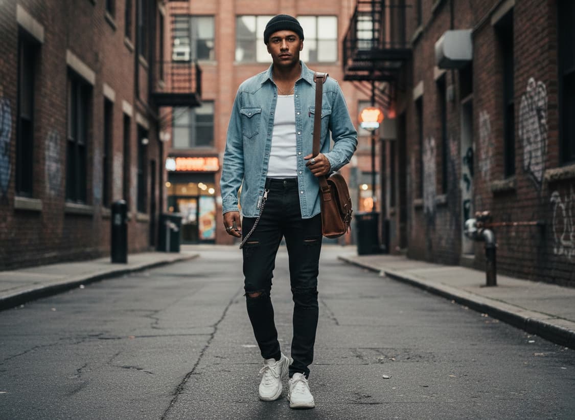 리바이스 바스토우 웨스턴 데님 셔츠 슬림핏 M사이즈 상품이미지1