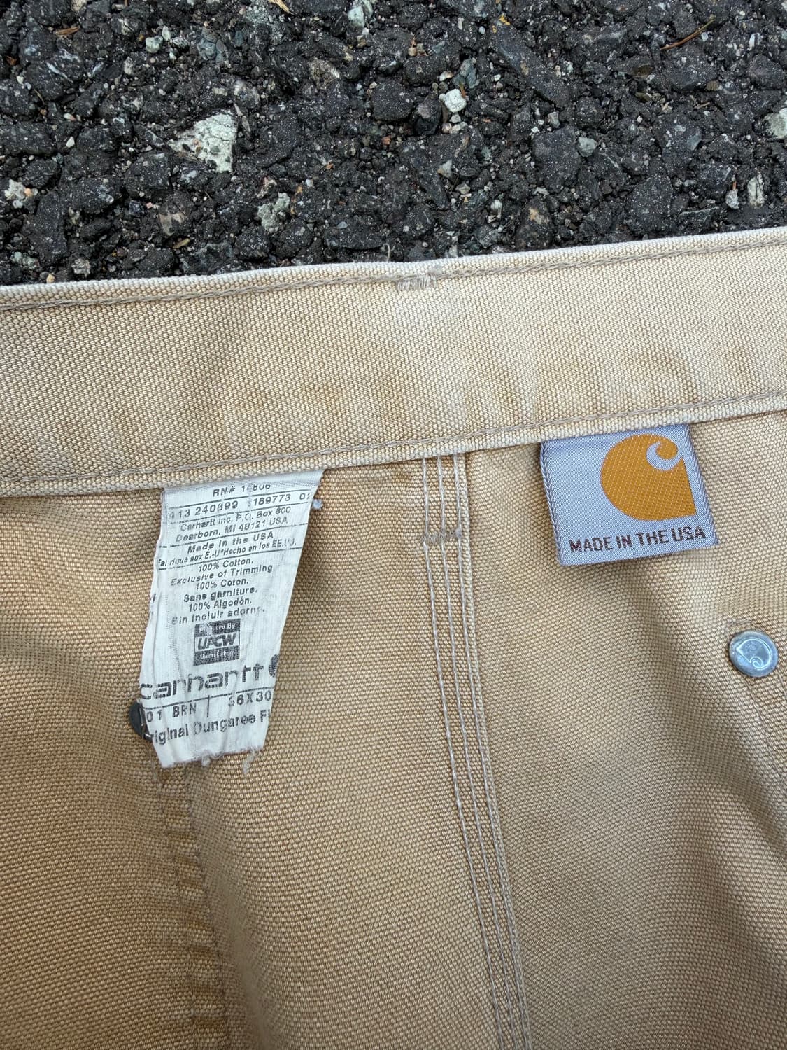 OG USA 빈티지 칼하트 더블니 B01 BRN 36x30 상품이미지9