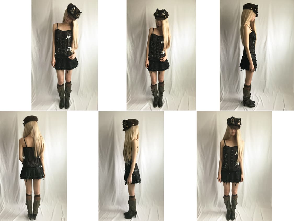 Custom🐾)Gun-tattoo collage slip top 상품이미지4