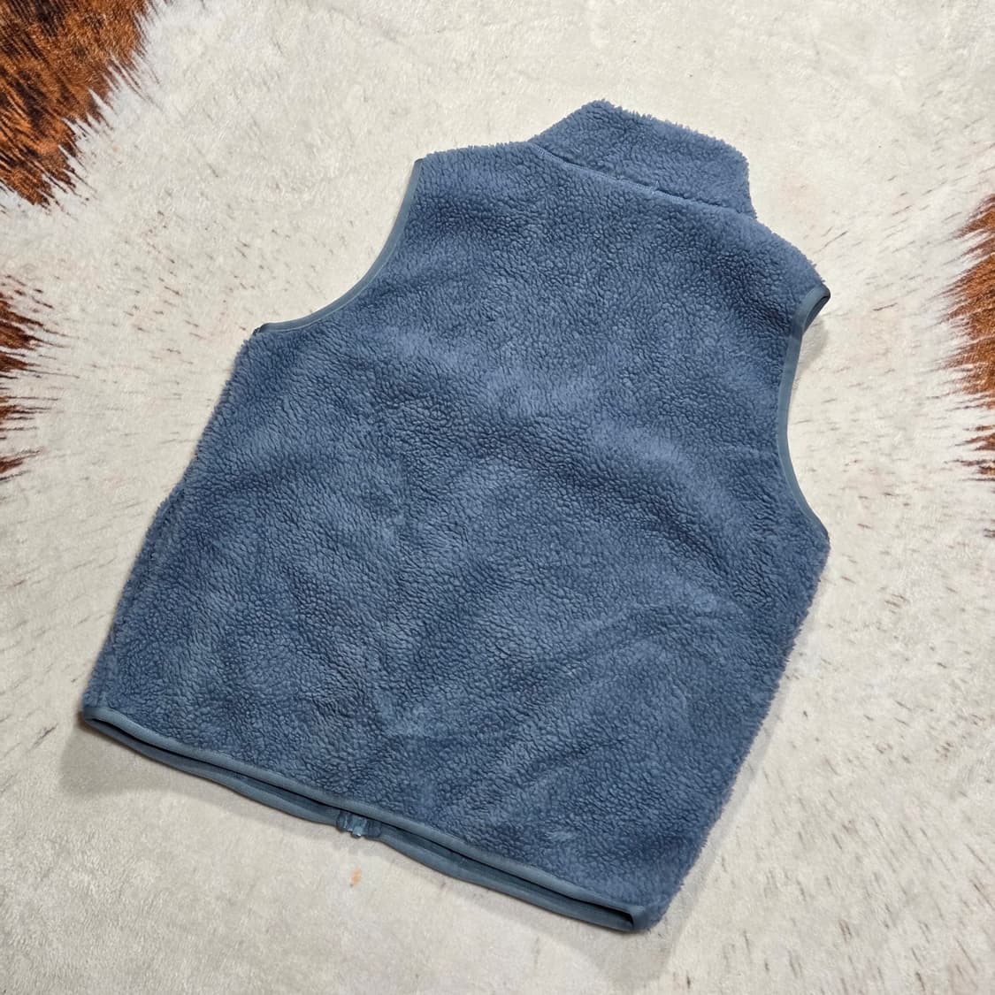일본 빈티지 스카이블루 후리스 베스트 상품이미지4