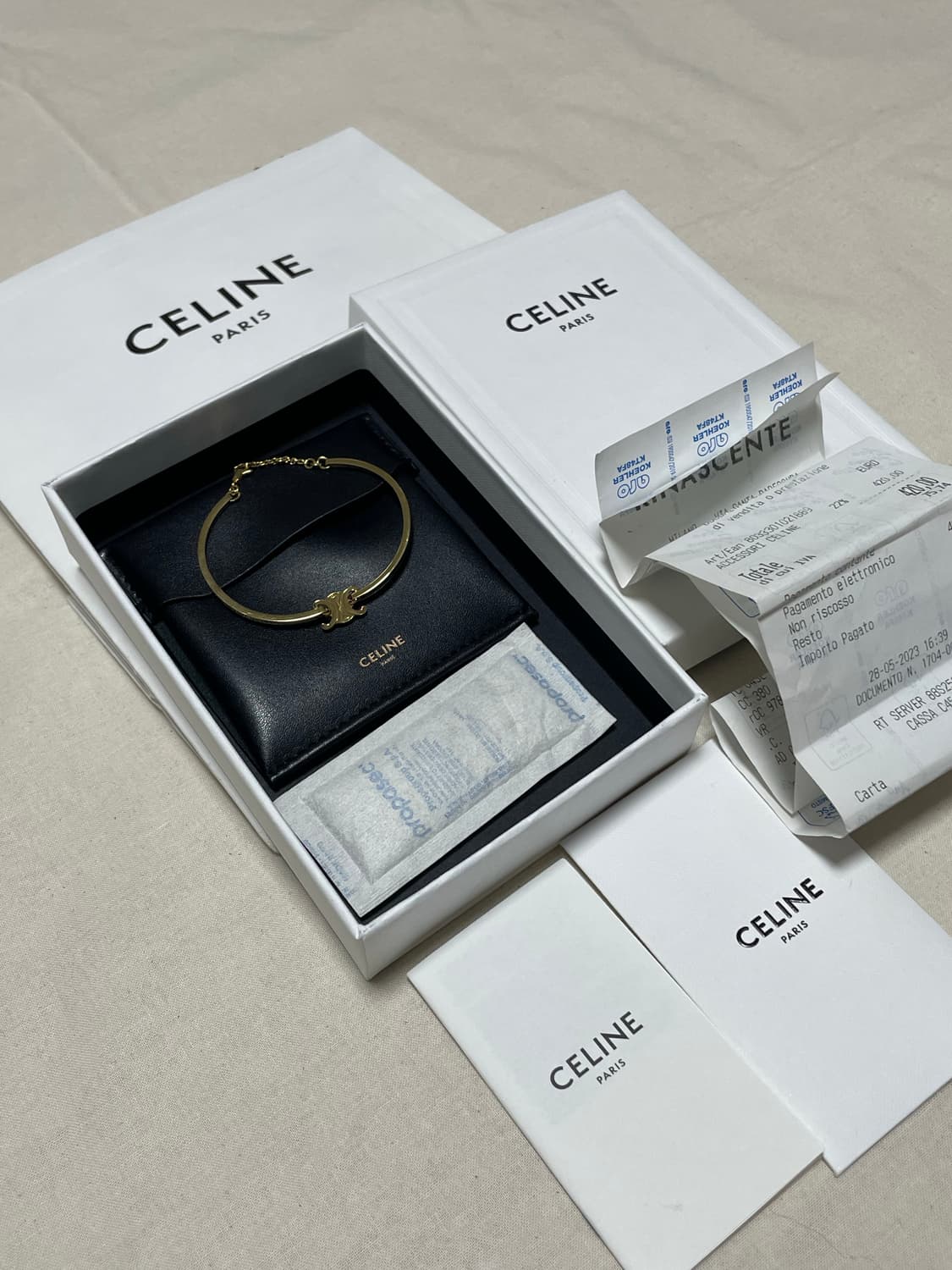 풀구성) 셀린느 트리옹프 아티큘레이티드 금장 팔찌 [os] 상품이미지1