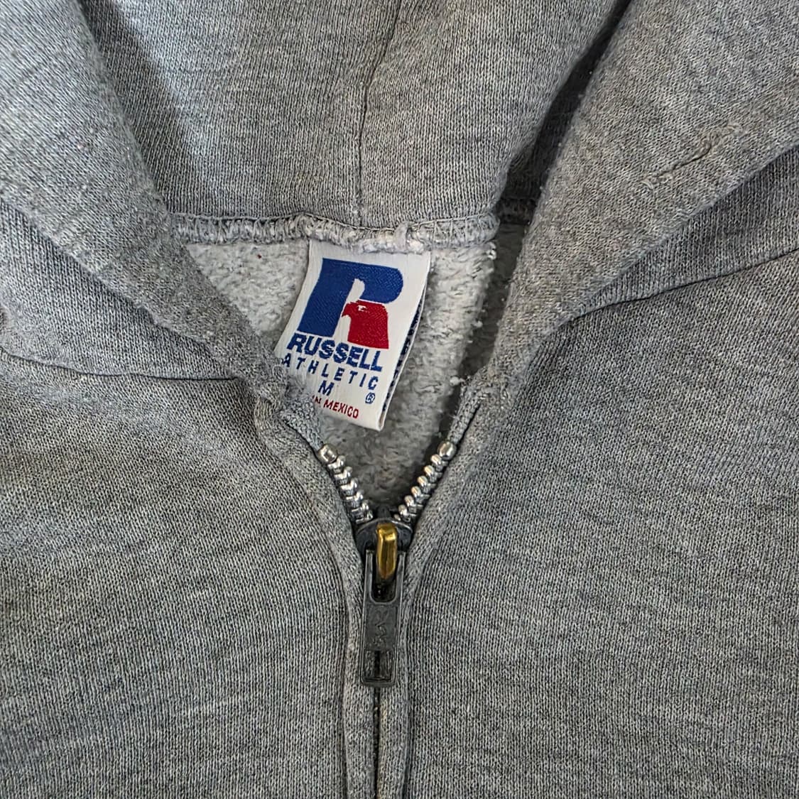 [M] 90s 러셀 애슬레틱 후드집업 헤더 그레이 ver. 더티페인팅 상품이미지5
