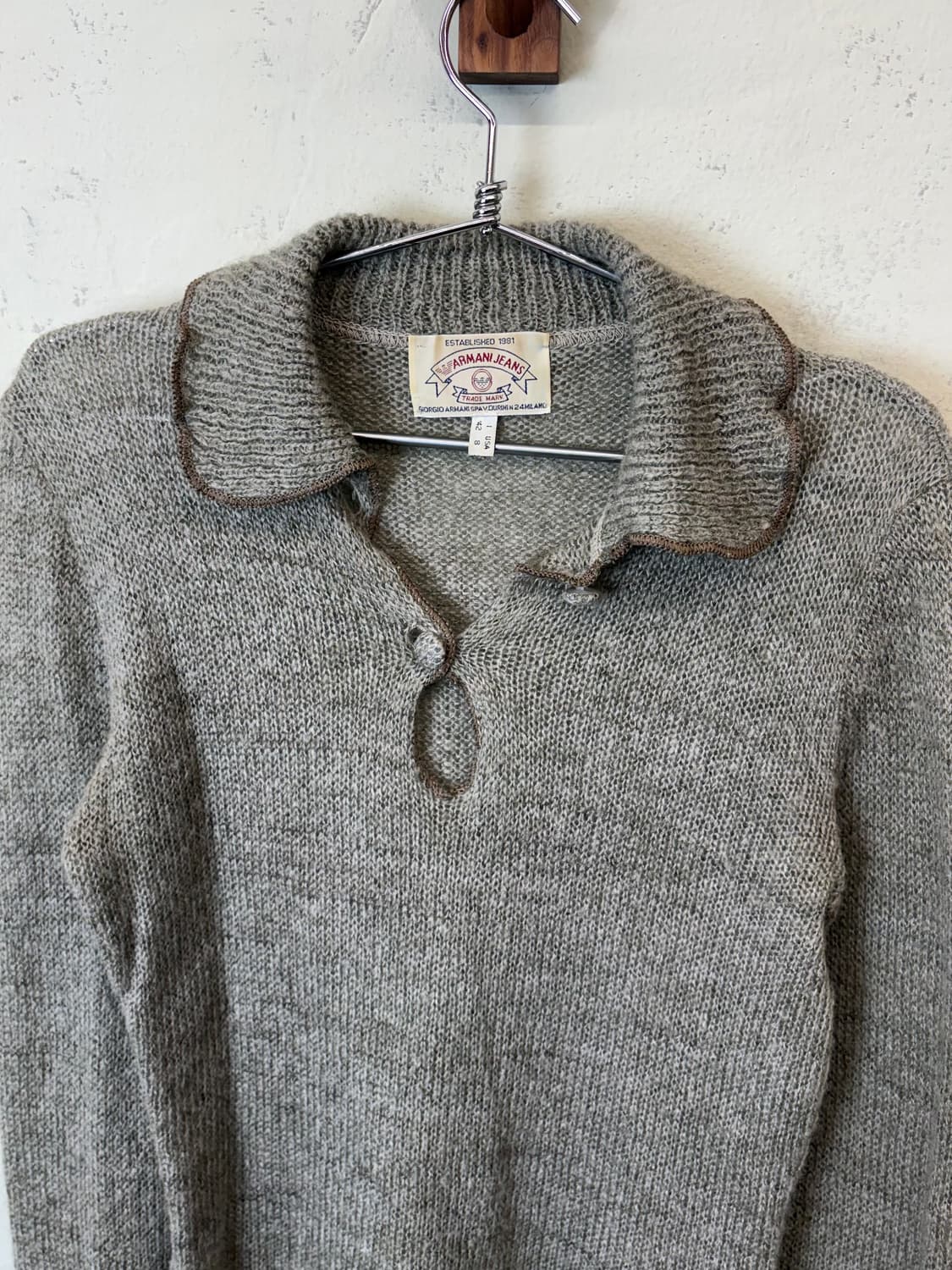 아르마니진 90s 빈티지 울 카라 니트 상품이미지4