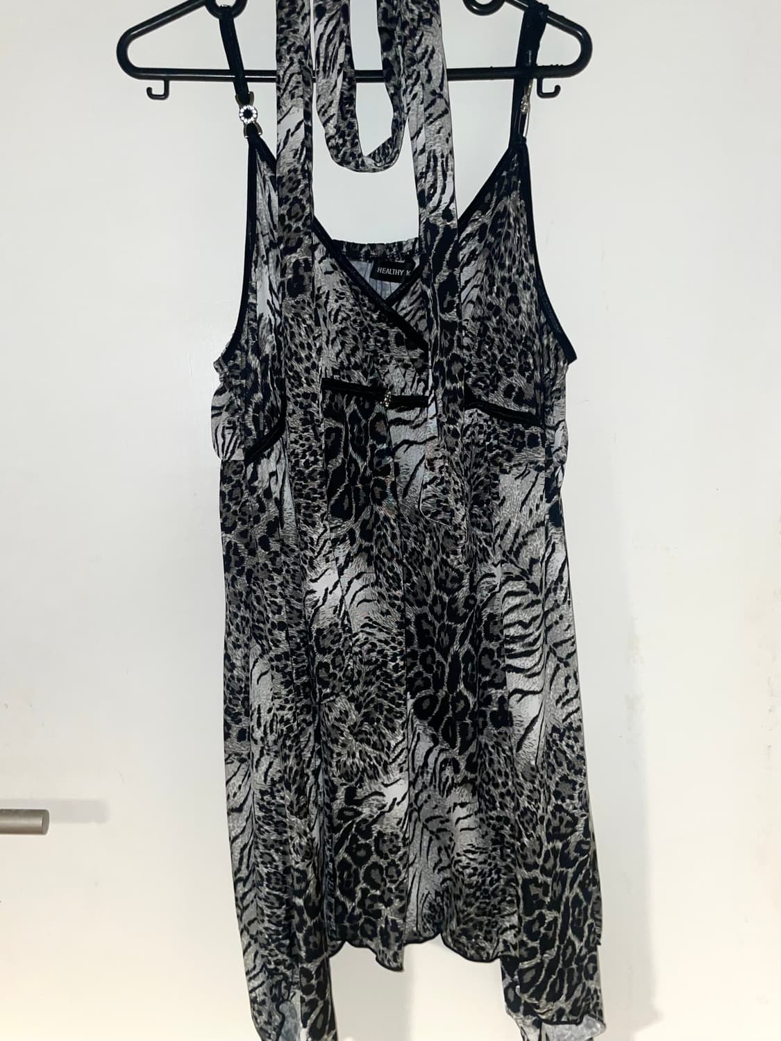 언밸런스 레오파드 슬립 원피스 스카프 set 상품이미지3