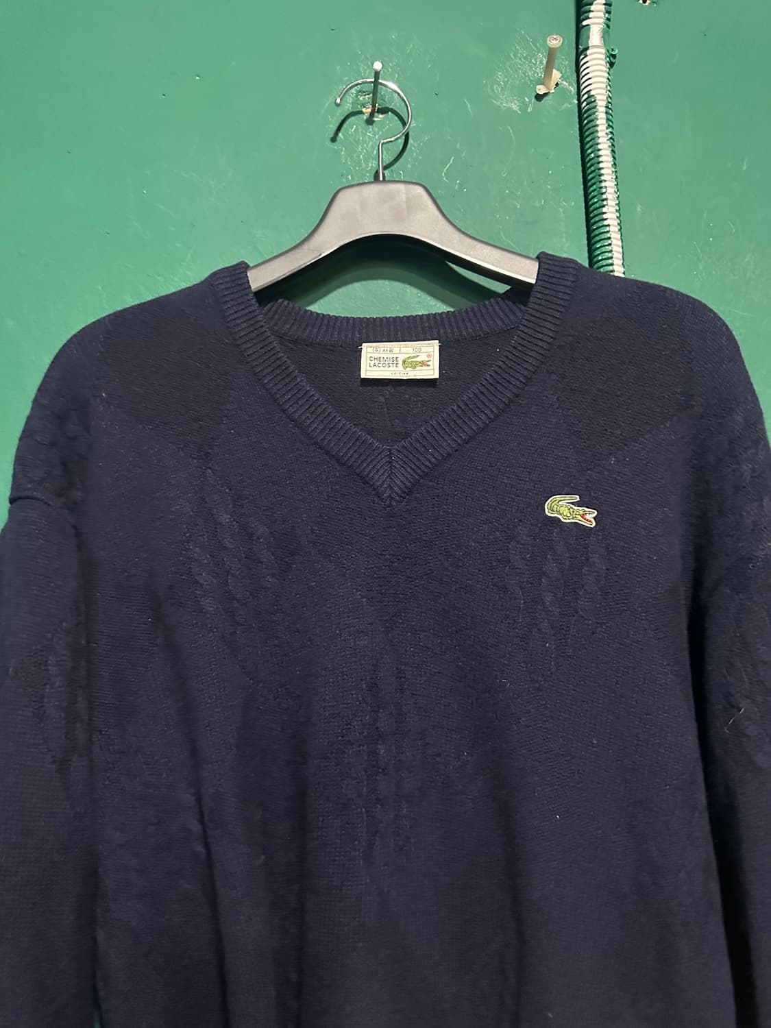 90s 라코스테 아가일니트 네이비 상품이미지2