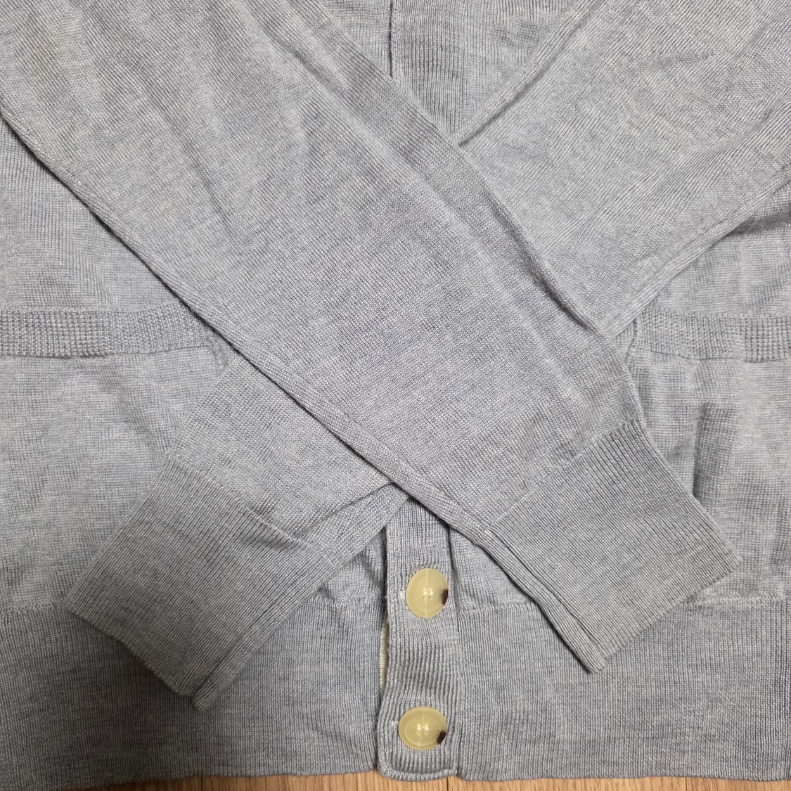 XS) 메종키츠네 트리칼러 폭스 패치 울 가디건 상품이미지3