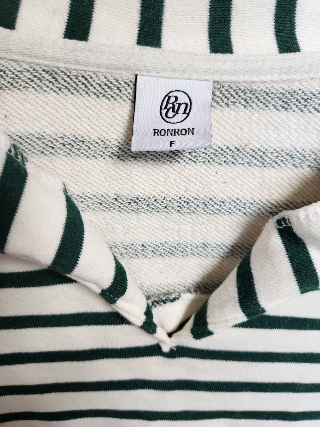 RONRON 론론 그린 스트라이프 카라 스웻셔츠 맨투맨 상품이미지6