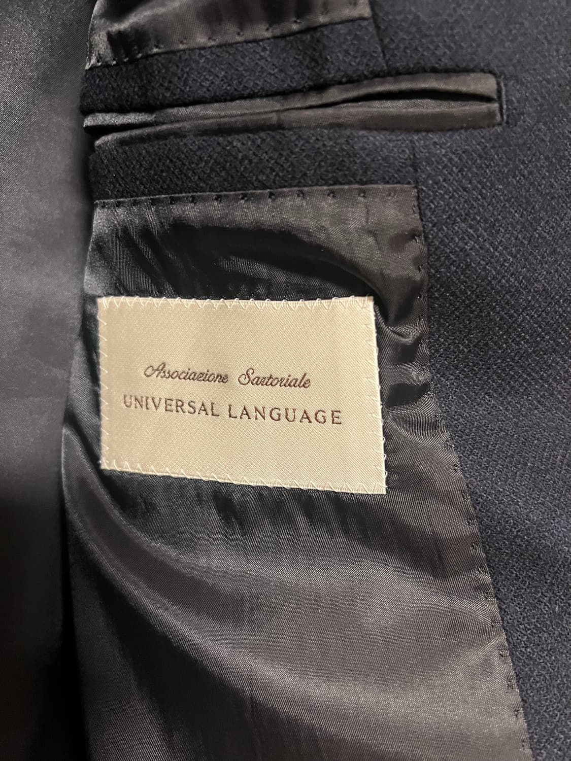 UNIVERSAL LANGUAGE 다크네이비 울자켓 (링자켓 라르디니) 상품이미지4