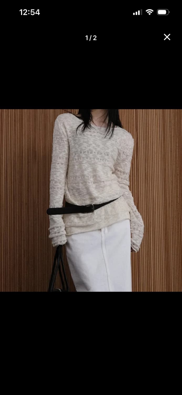 어텀 루즈 보트넥 니트 아이보리 상품이미지1