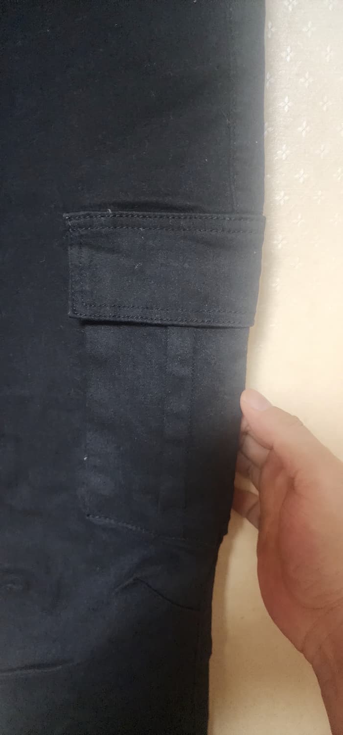 남성 슬림핏 건빵포켓 스판 청바지블랙36상태최상 상품이미지5
