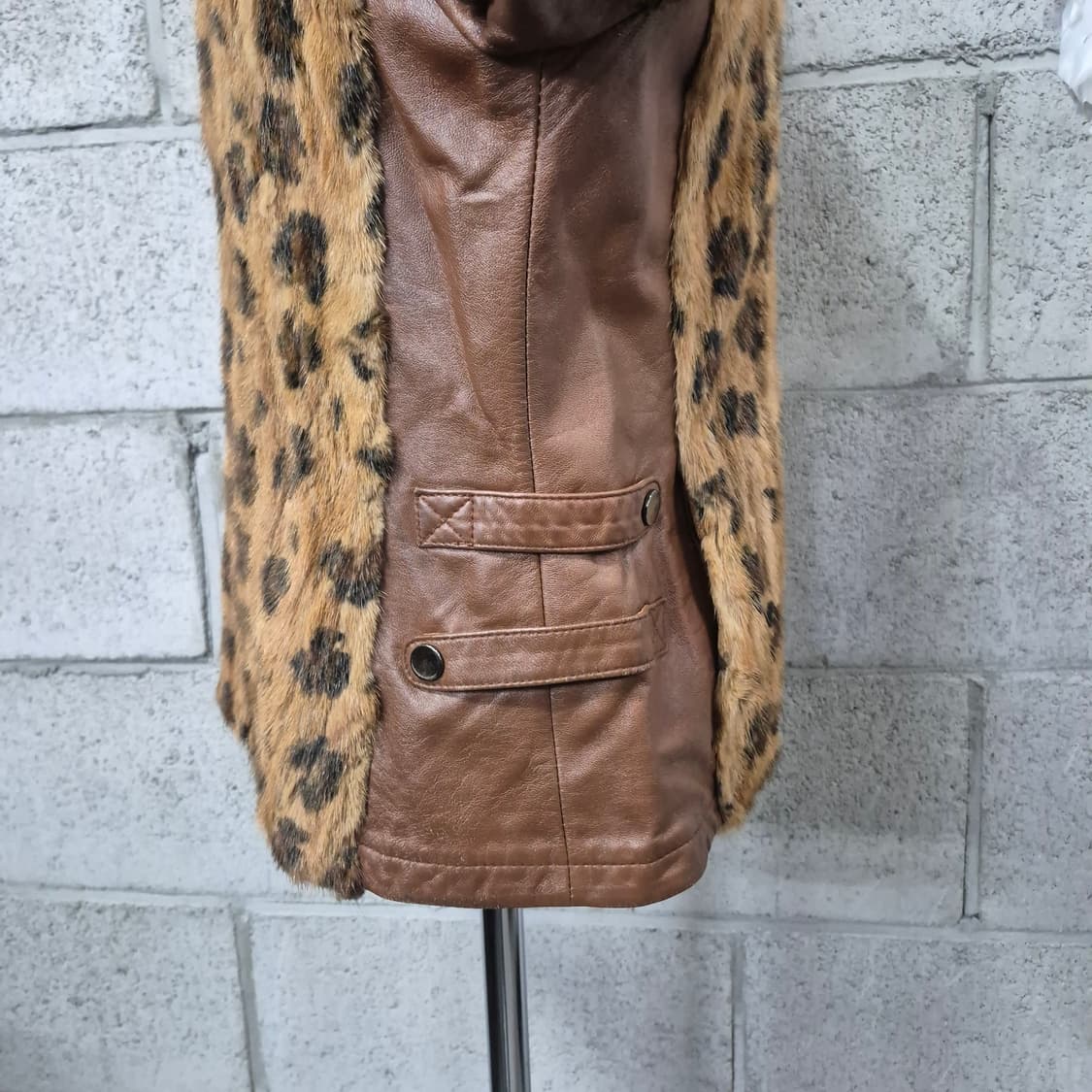 호피밍크트리밍 가죽자켓 상품이미지6