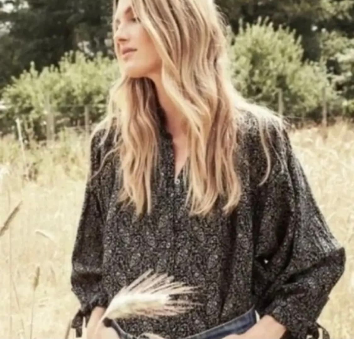 도엔 doen - black paisely rose top 블라우스 상품이미지1