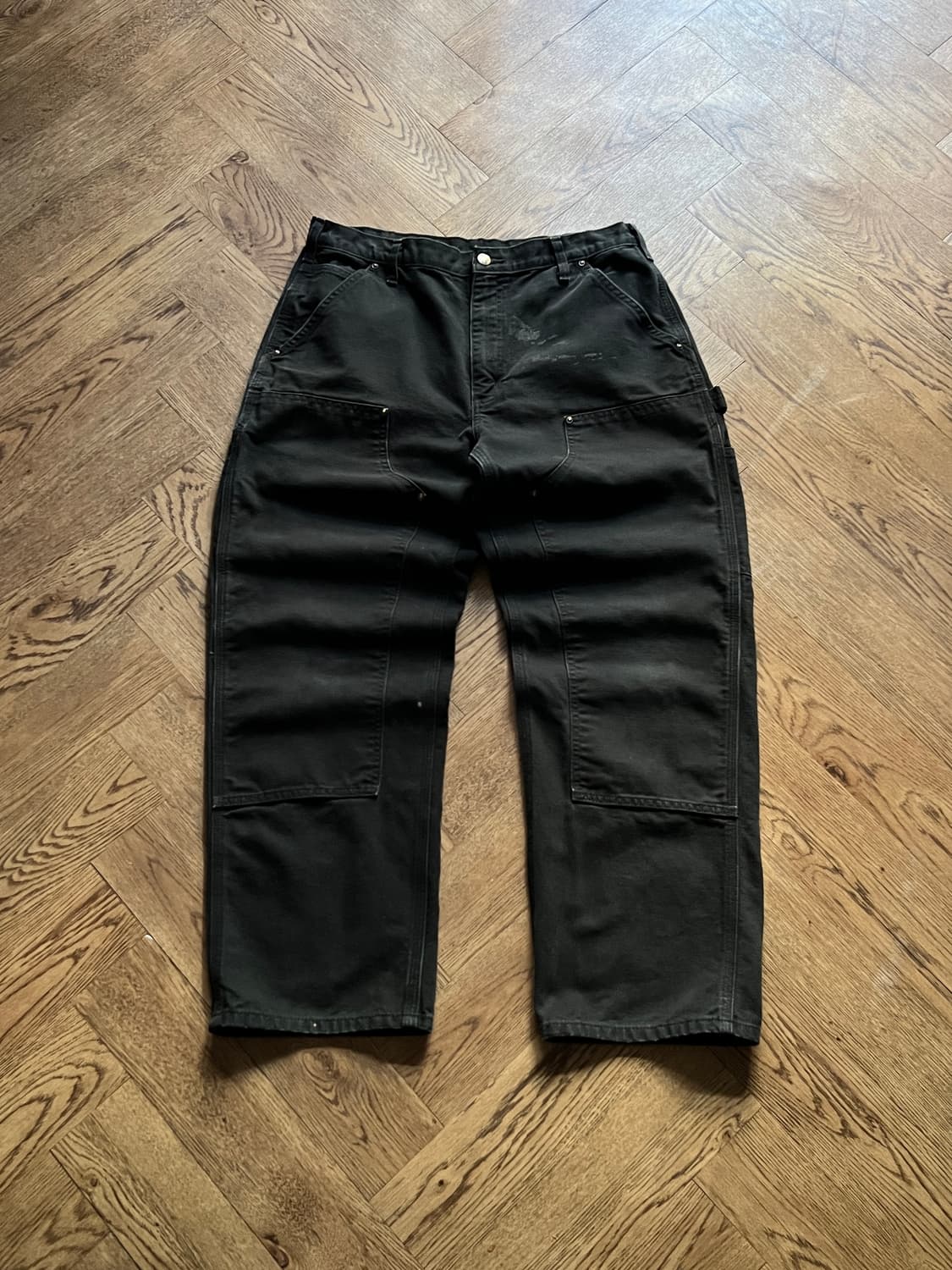 [34]칼하트 USA 블랙 더블니 워크 팬츠 상품이미지1