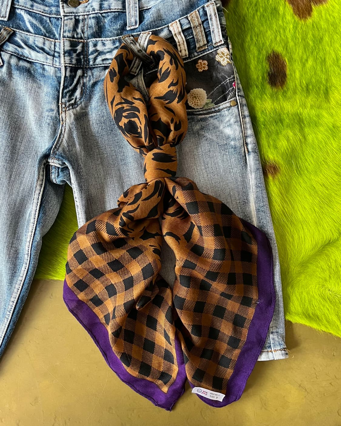 Jpn Vintage Rose Patten Wool Scarf 상품이미지10