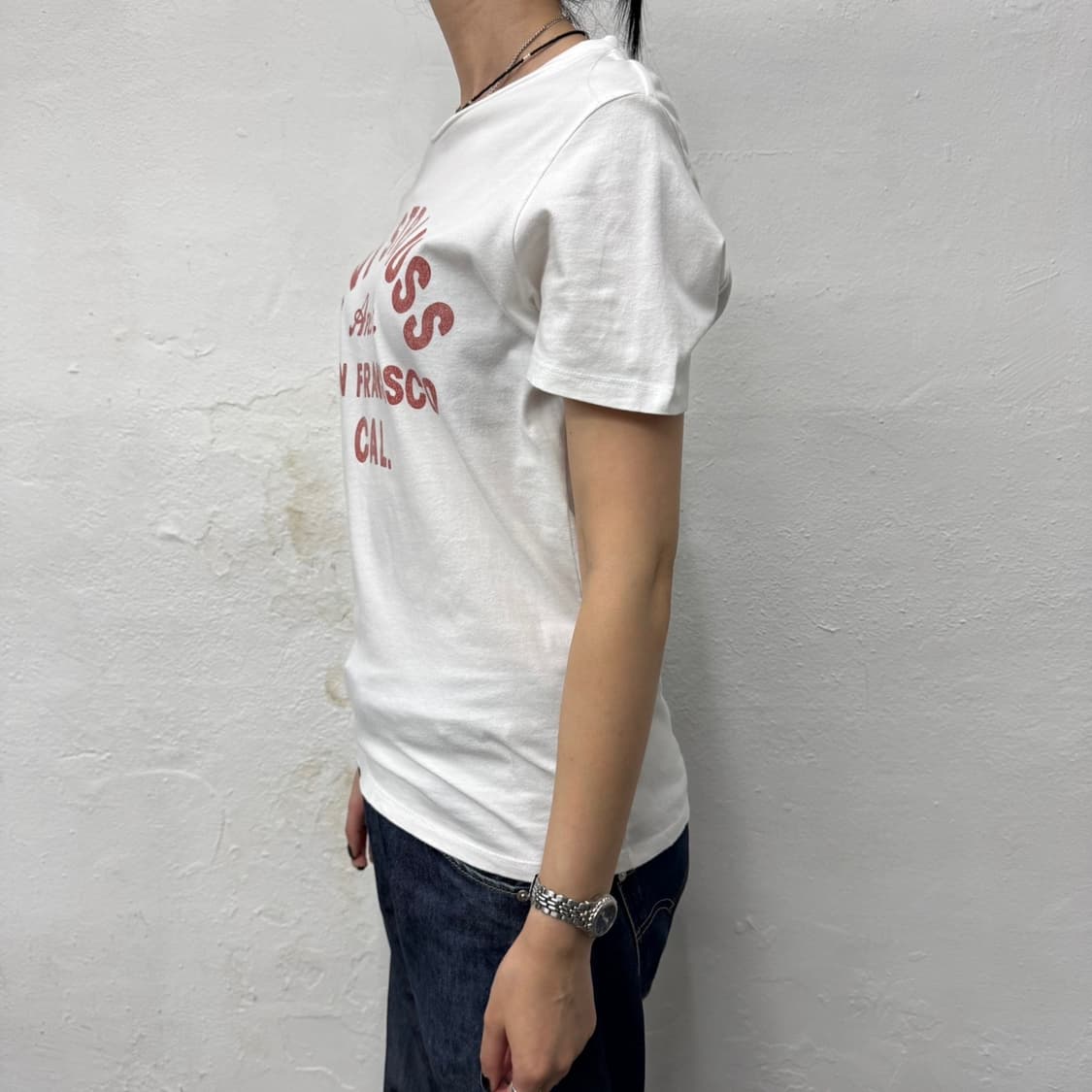 리바이스(Levi's) 화이트 스펠아웃 빈티지 프린트 코튼 크루넥 반팔 상품이미지2