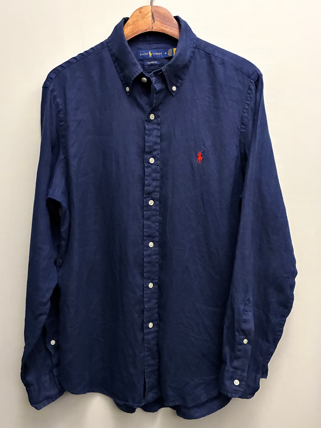 (M/100)폴로랄프로렌 클래식 네이비 버튼다운 리넨셔츠 린넨 상품이미지1
