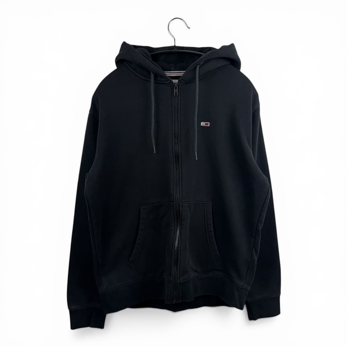(S) 타미진스 우먼스 스몰 패치로고 기모 후드집업 블랙 상품이미지1