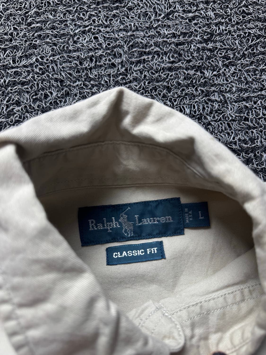 폴로 랄프로렌 포니 로고 박시핏 셔츠 베이지 1371 상품이미지4