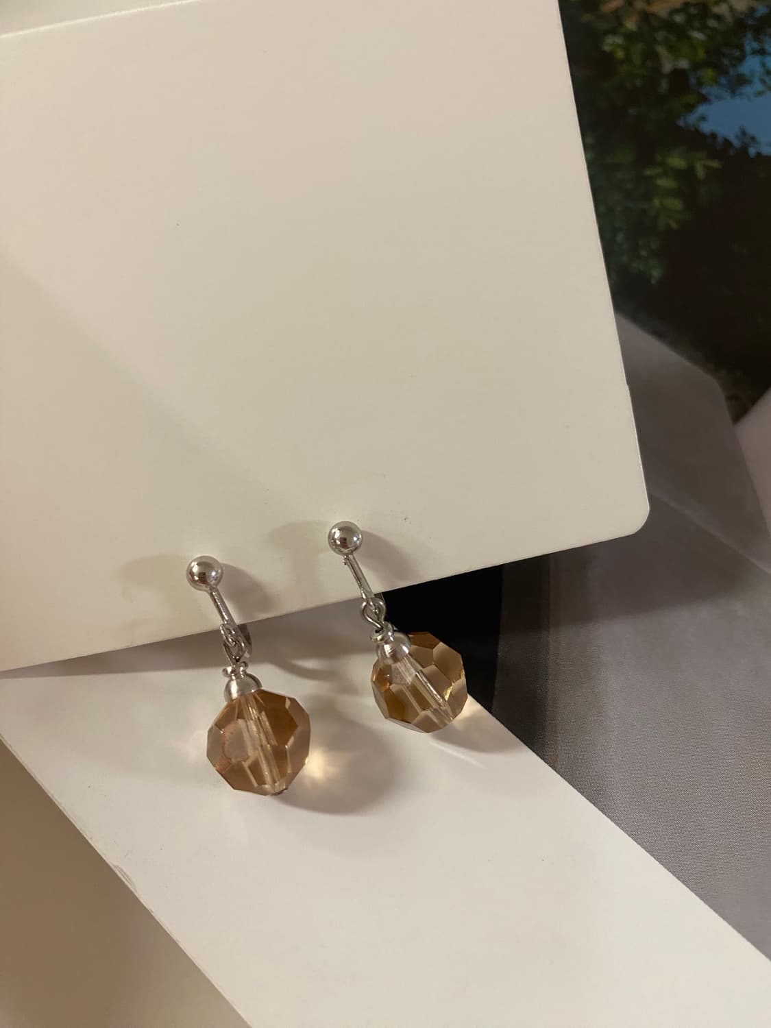 골드브라운 크리스탈 귀걸이 상품이미지1