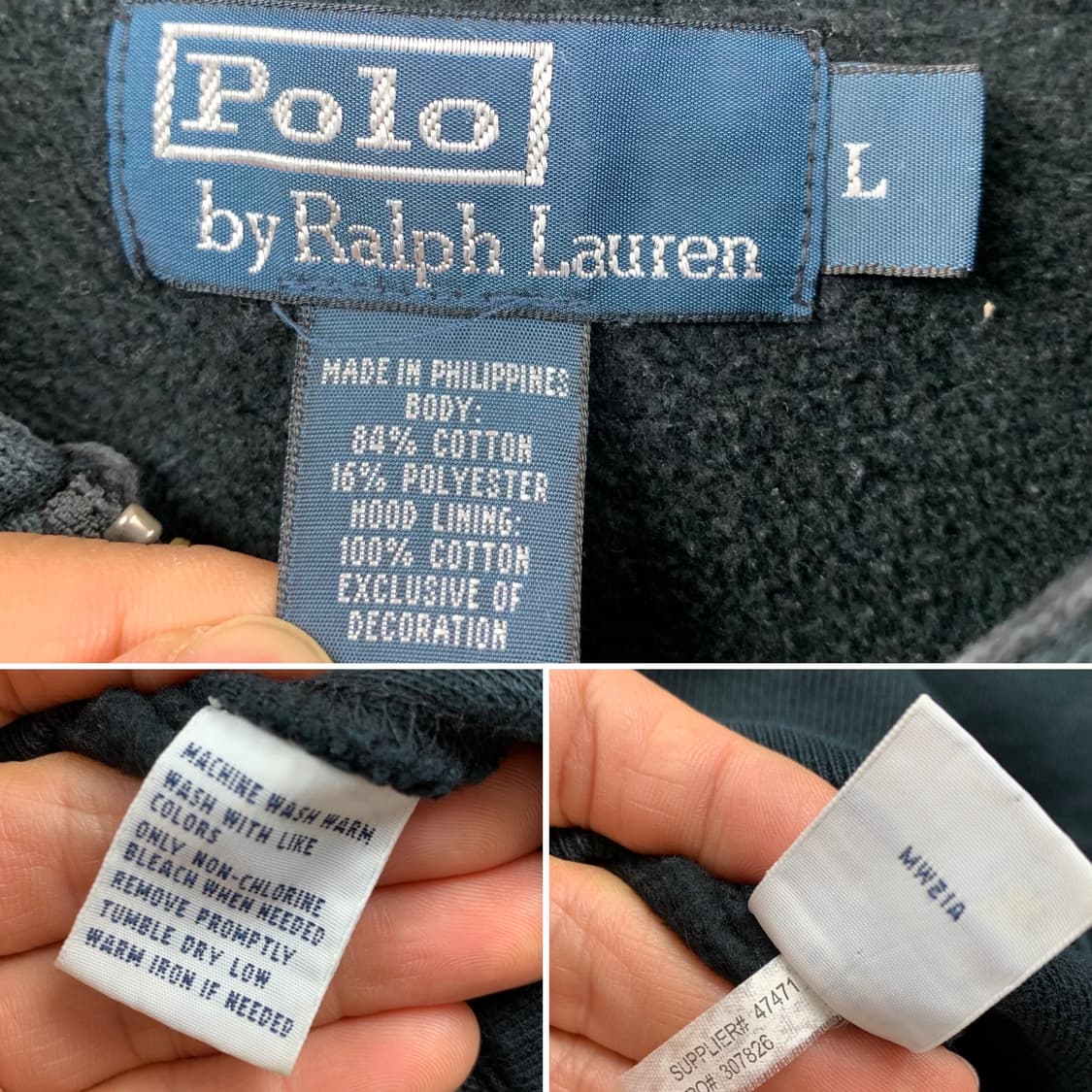 폴로 랄프로렌 포니로고 써멀 후드집업 블랙 상품이미지7