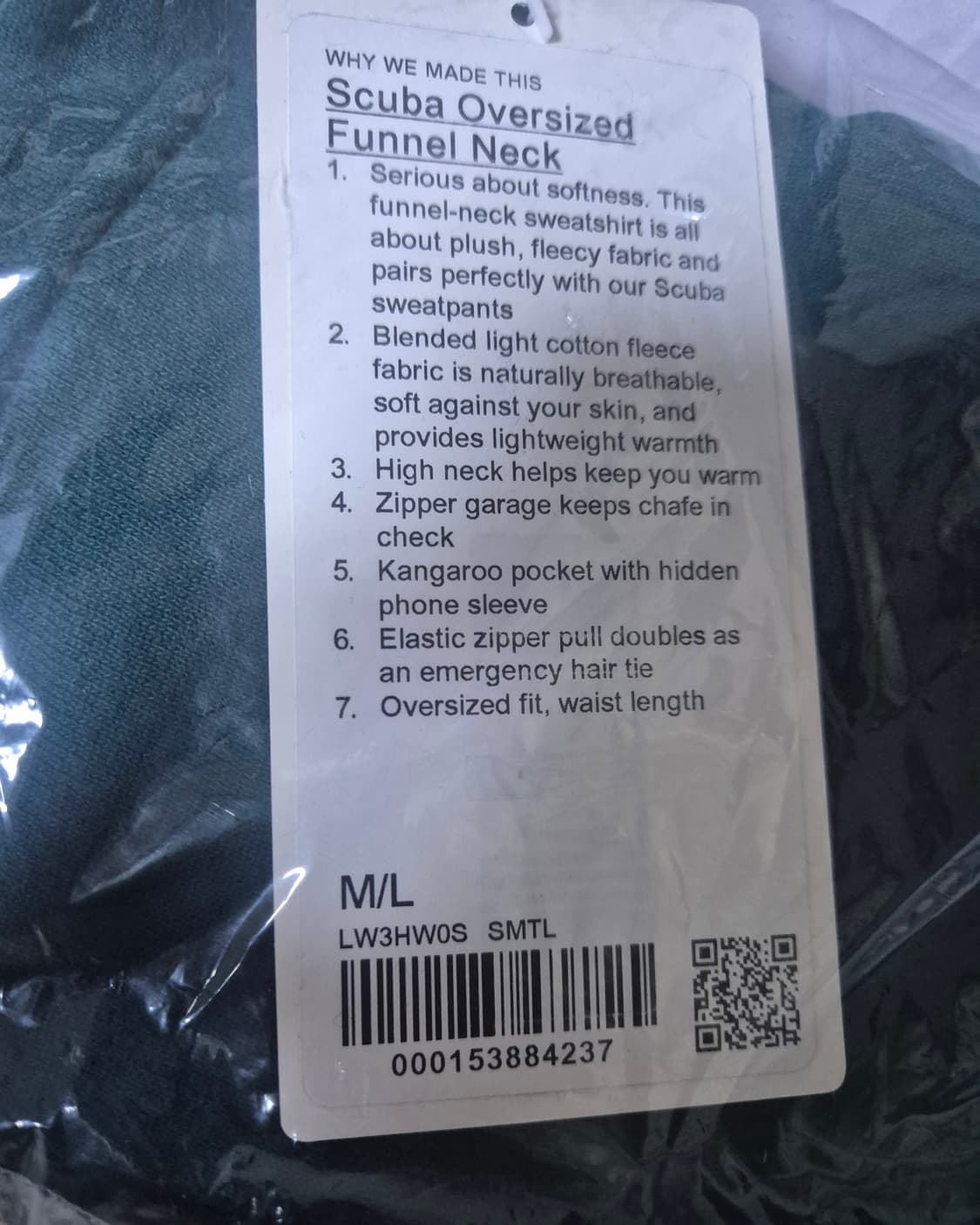 (새상품) 룰루레몬 스쿠바 오버사이즈 퍼넬넥 하프집업 상품이미지3