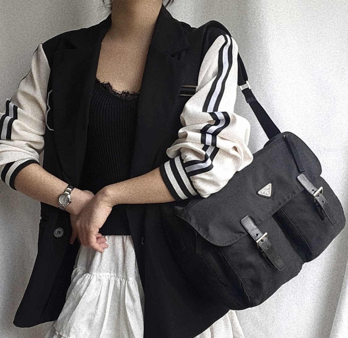 [정품 PRADA] 프라다 투포켓 나일론 크로스백 메신저백 남녀공용 상품이미지2