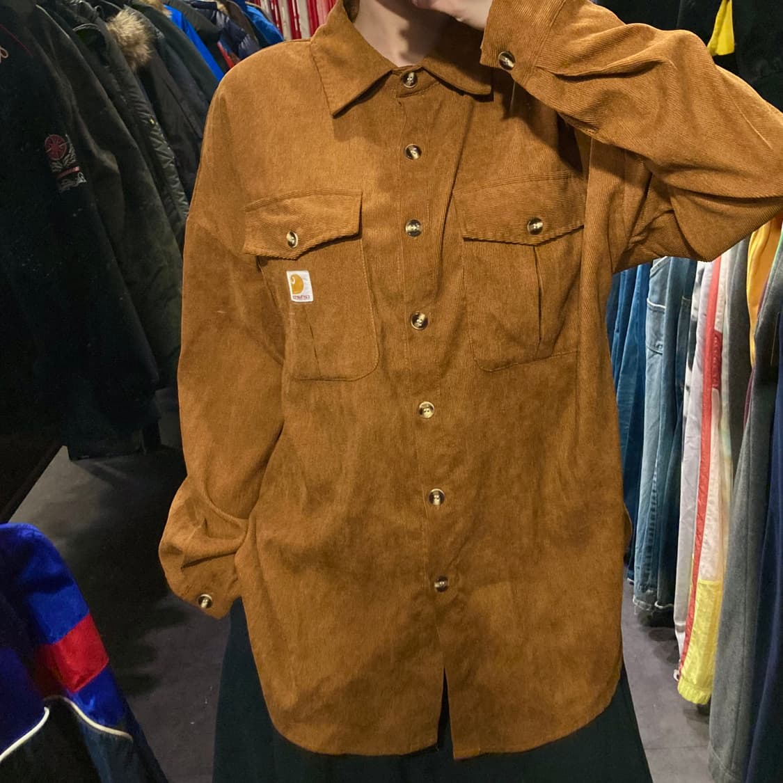 [IM]칼하트 코듀로이 워크셔츠 카멜 상품이미지3