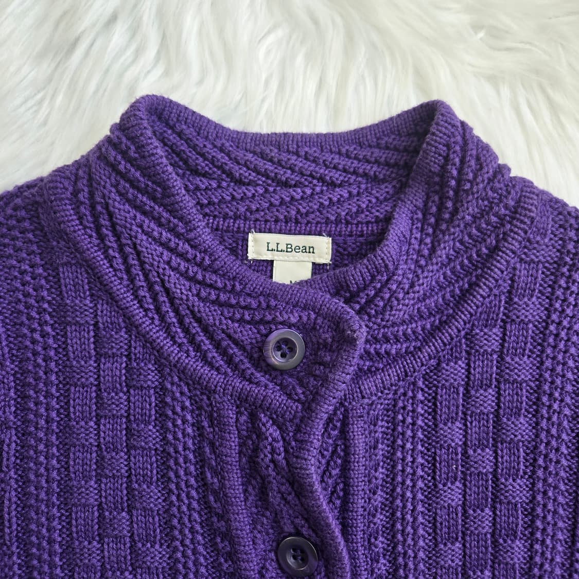 엘엘빈 L.L.Bean 크루넥 코튼 패턴 니트 가디건 1804 상품이미지3