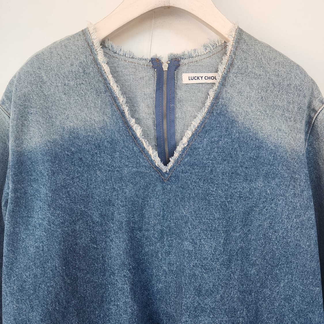 럭키슈에뜨 데님 롱 셔츠 원피스 상품이미지2