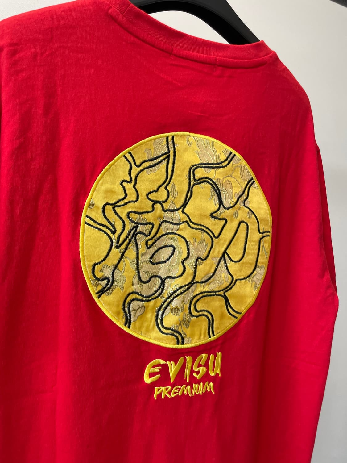 (XL) evisu 에비수 프리미엄 오리엔탈 자수 레드 반팔티 상품이미지2