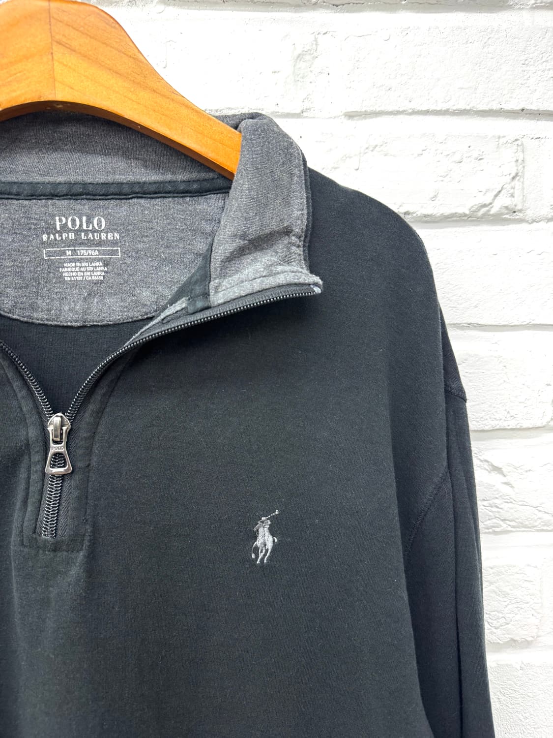 폴로 블랙 반집업 맨투맨 상품이미지4