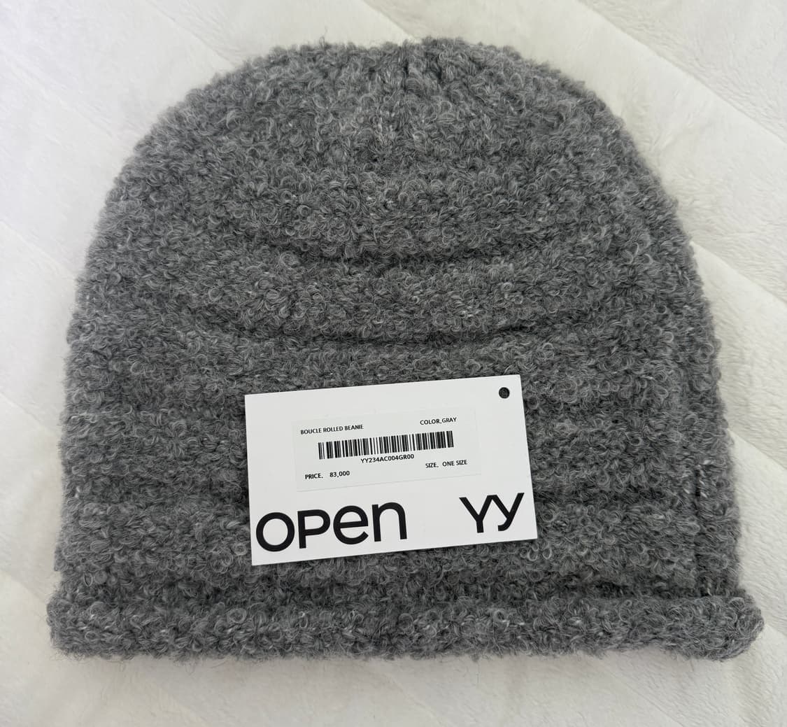 open yy 부클 비니 그레이 판매 상품이미지2