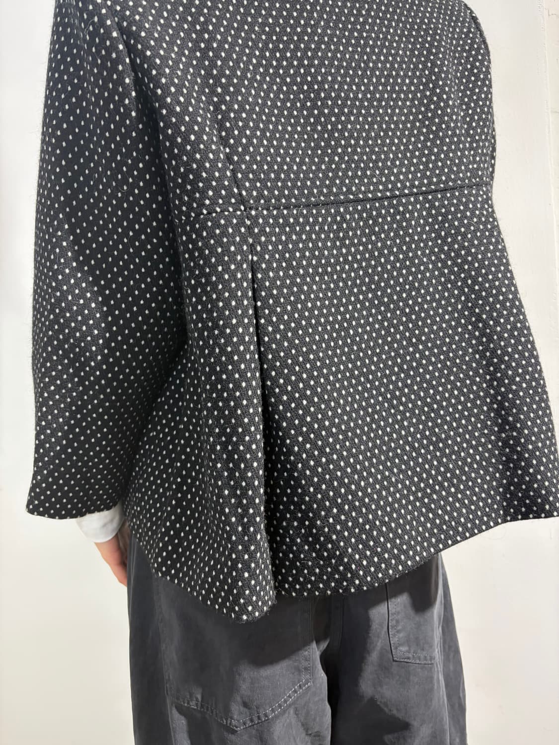 일본빈티지 도트 플레어 코트 상품이미지3