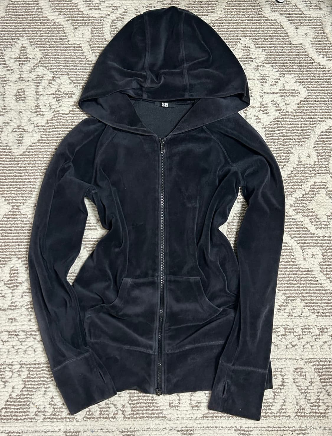 Sly 투웨이 벨벳 후드집업 상품이미지1