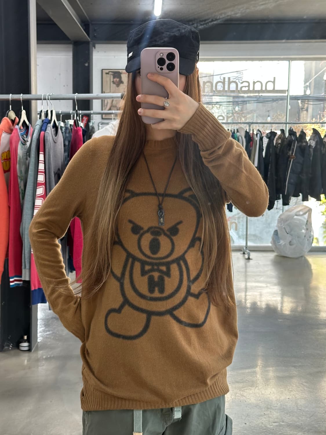 히스테릭글래머 퍽베어 크루넥 니트 상품이미지3