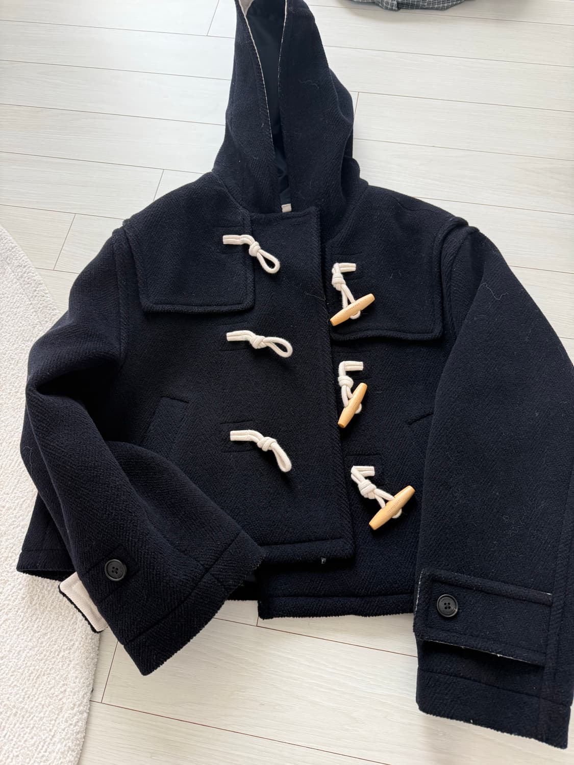 커버낫 우먼 네이비 숏 더플 코트 상품이미지1