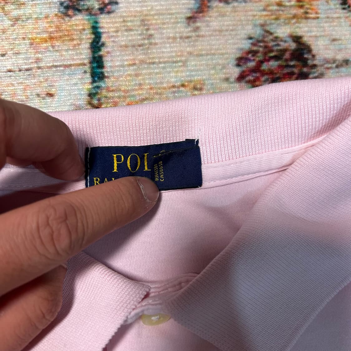 [XL] 폴로 랄프로렌 포니로고 핑크 카라 반팔 상품이미지4