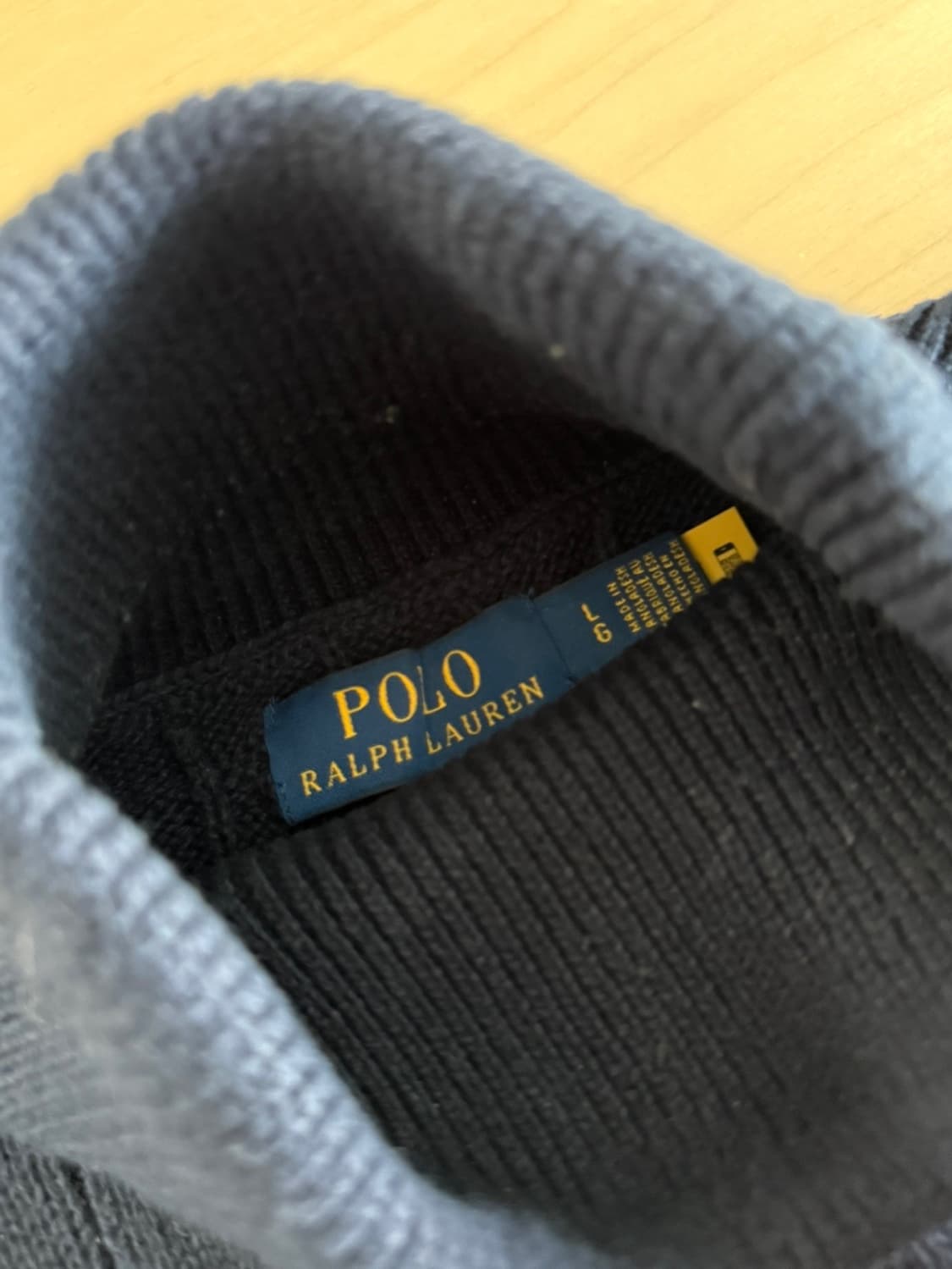 폴로 랄프로렌 꽈배기 터틀넥 니트 네이비 L 상품이미지3