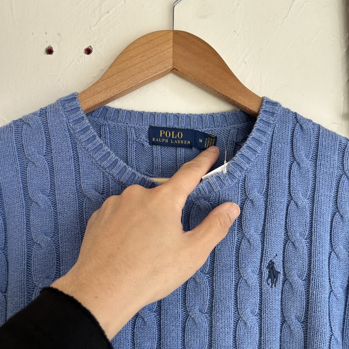 15464 - 폴로 랄프로렌 스카이블루 케이블 니트 상품이미지3