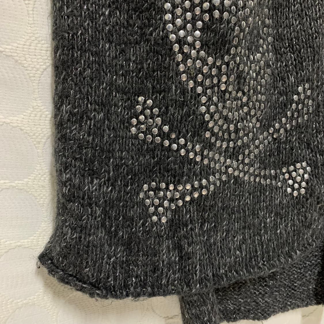 vintage 해골 무늬 니트 머플러 상품이미지5