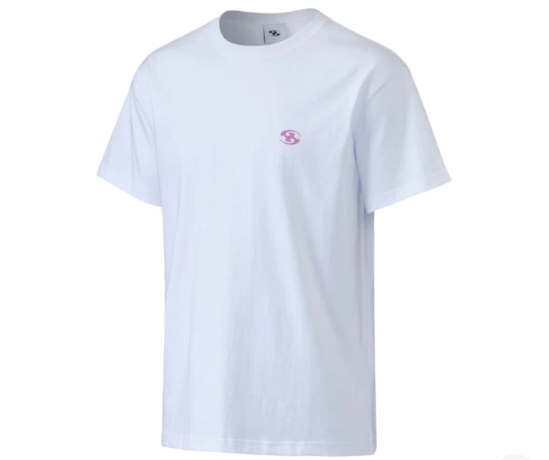 산산기어 24ss 로고 티셔츠 핑크 화이트 1사이즈 새상품 상품이미지1